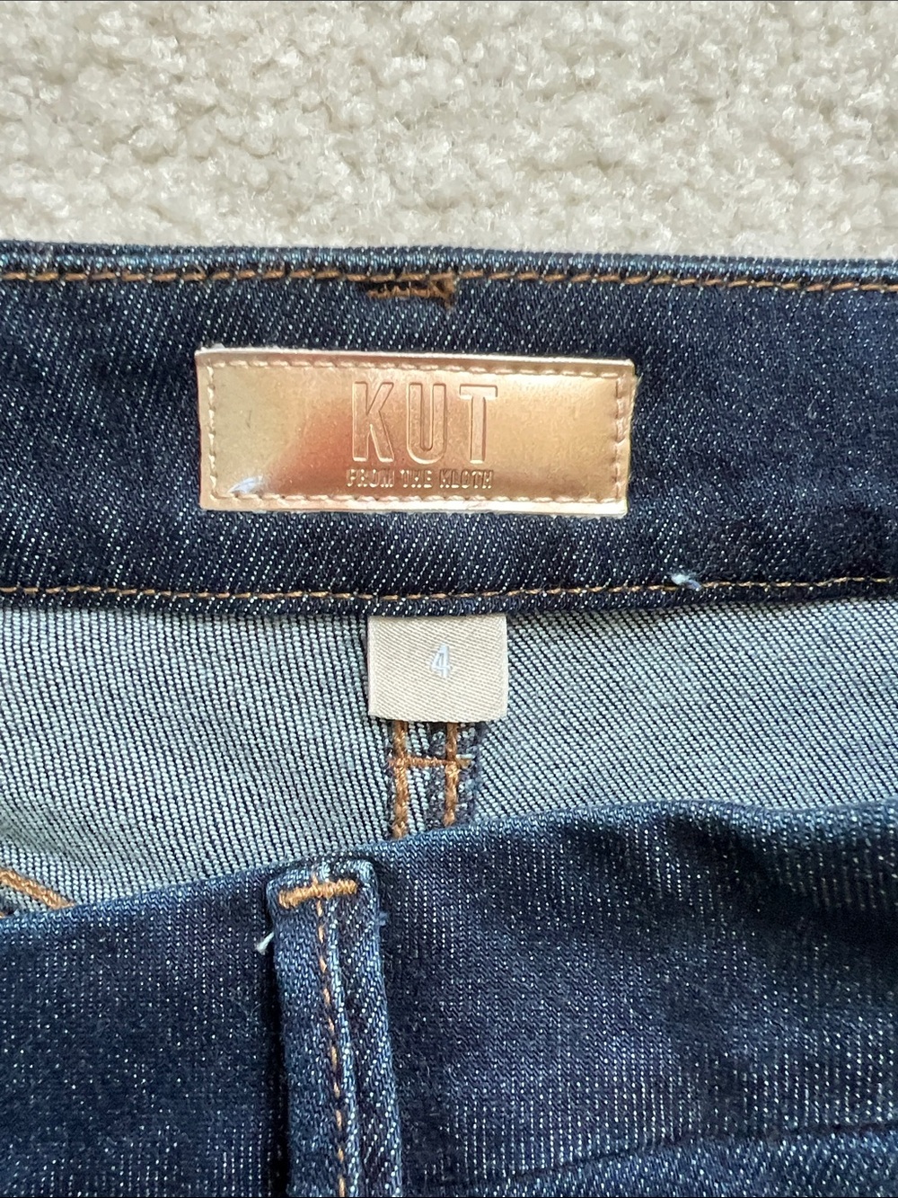 Kut from the Kloth Deep Indigo Charlotte Wide-Leg Jeans 4 Stretch - Picture 2 of 11